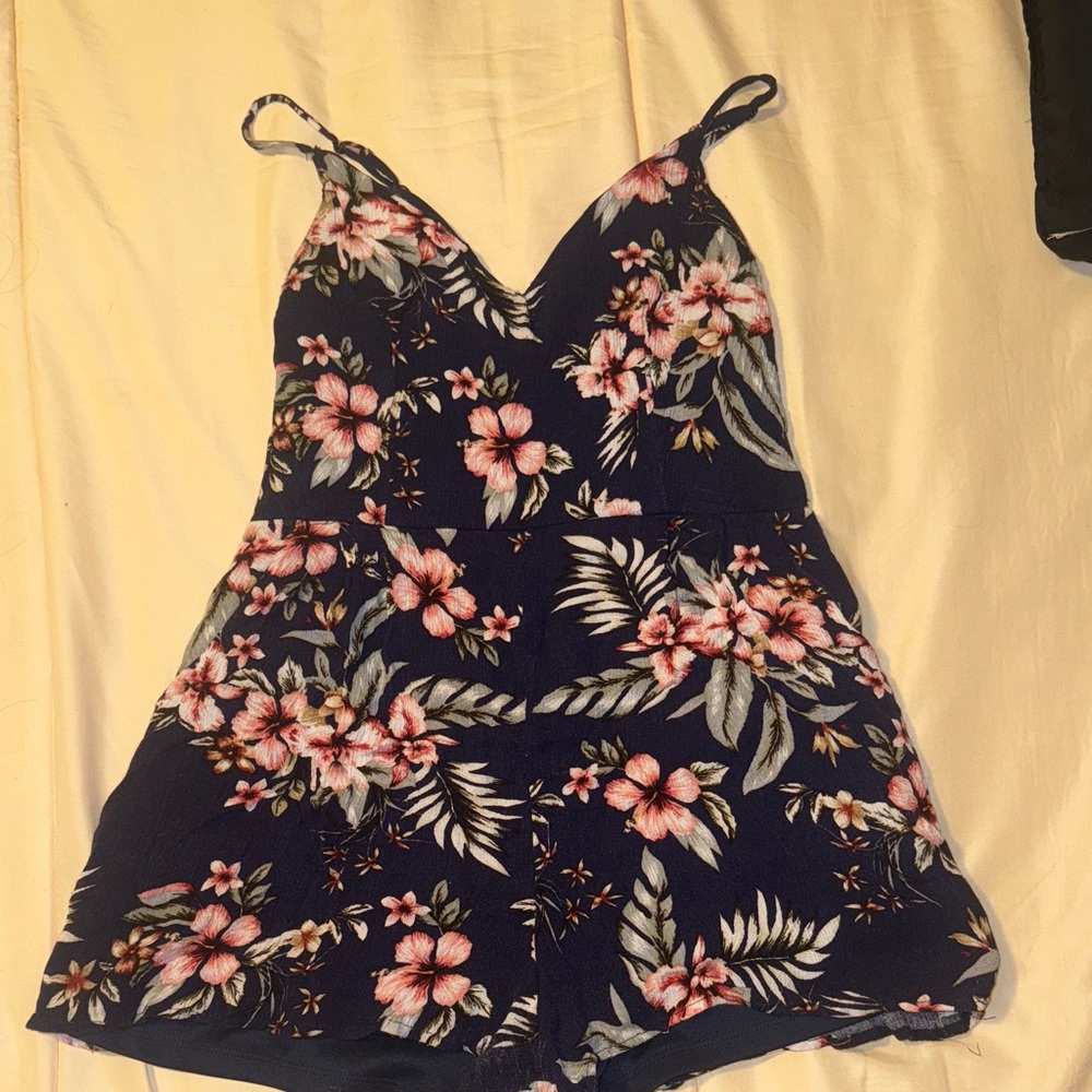 One Clothing Navy Floral Jumpsuit